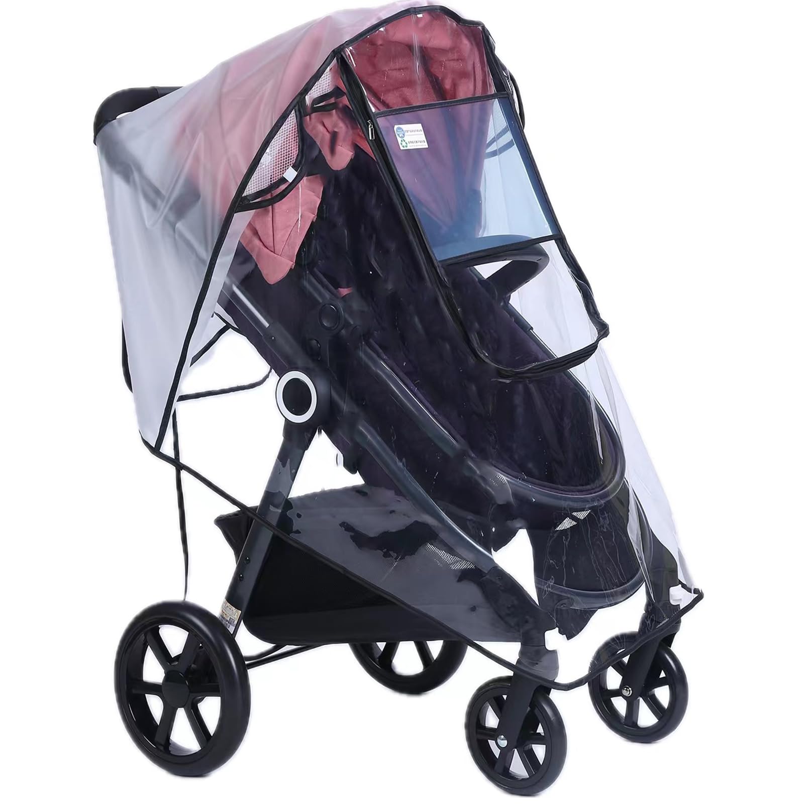 stroller cover travel PandaEar Stroller Rain Cover, Universal Clear Baby Stroller Accessory Travel Weather Sheild for Windproof and Waterproof, Infant Breathable Stroller