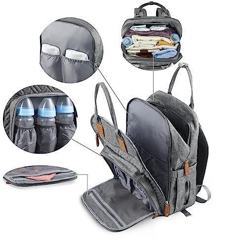Diaper Bag Backpack (Grey) - PandaEar