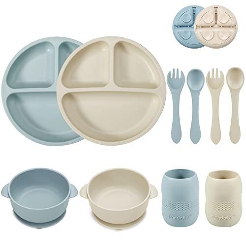 Silicone Blue and White Feeding Set (2 Sets) – PandaEar
