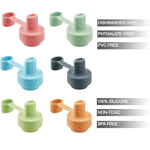 Silicone Water Bottle Cap (6 Pack)