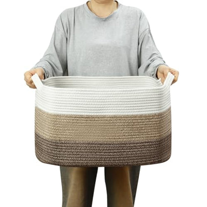 Large Cotton Rope Basket with Handles