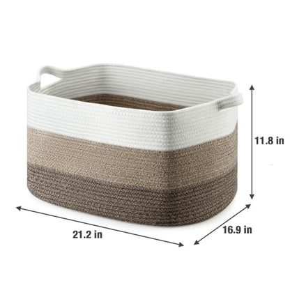 Large Cotton Rope Basket with Handles