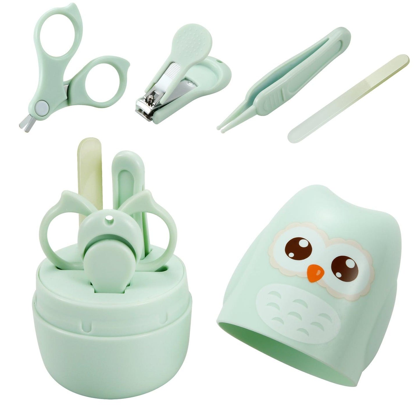 Baby Nail Grooming Care Kit | 4-in-1 Set with Clippers, Scissors, File, and Tweezers - PandaEar