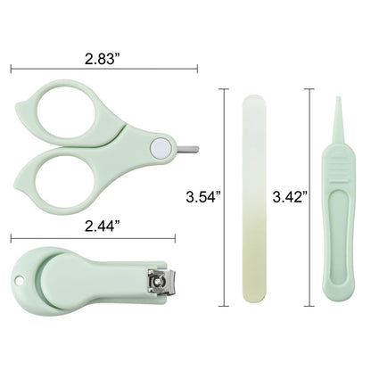 Baby Nail Grooming Care Kit | 4-in-1 Set with Clippers, Scissors, File, and Tweezers - PandaEar