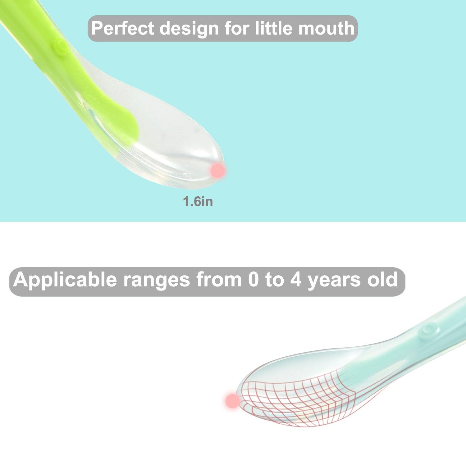 PandaEar Snowflake Design Baby Spoon Set, 4 Pack Baby Led Weaning Spoons, BPA F