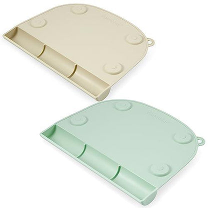 Green/Brown Silicone Suction Placemats (2 pack) - PandaEar