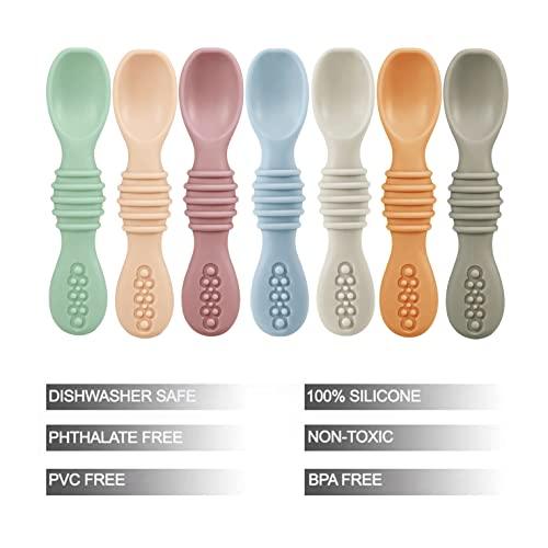 Silicone Baby Spoon, Baby Led Weaning, First Stage Baby Spoons, Baby  Feeding Spoon Set Gum Friendly BPA Lead Phthalate & Plastic Free, Baby Self