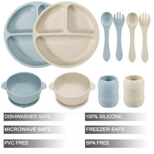 Baby Feeding Set BPA Free Food Grade Silicone Dinner Plate and