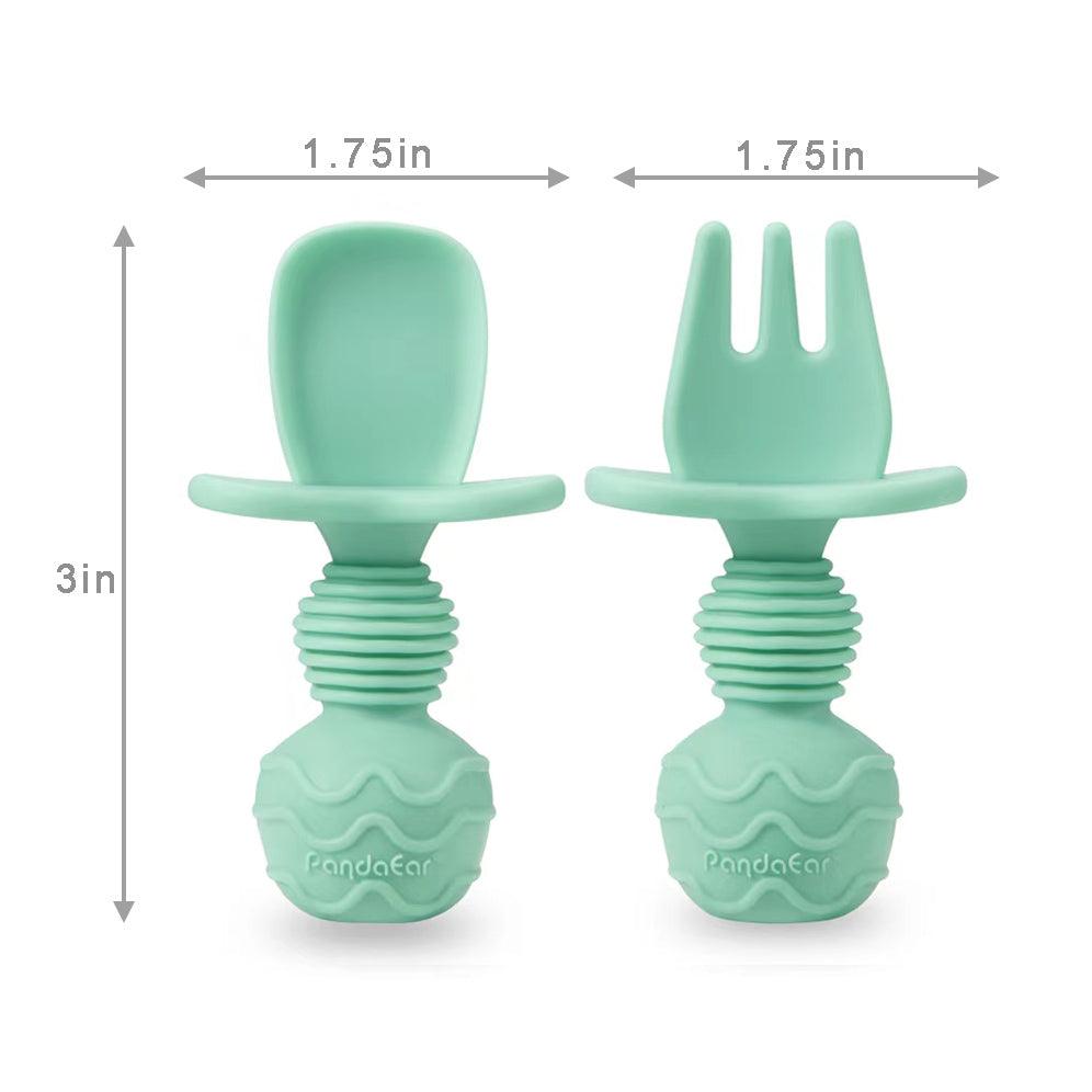 Silicone Baby Spoons and Fork Feeding Set (4 Pack) - PandaEar
