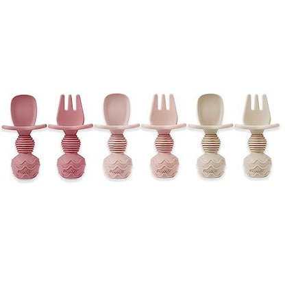 Silicone Baby Spoons and Fork Feeding Set - PandaEar