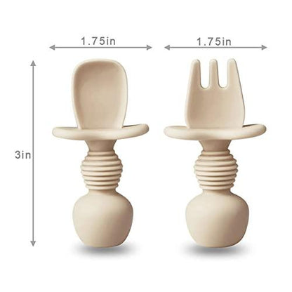 Silicone Baby Spoons and Fork Feeding Set - PandaEar