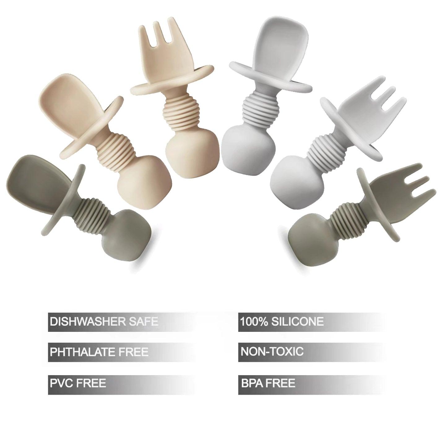 Silicone BLW Baby Spoons and Fork Feeding Set (6-Pack) - PandaEar