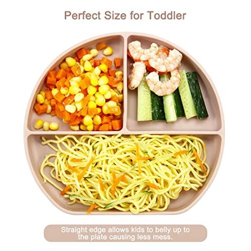 Divided Plates with Deep Sides for Easy Baby, Toddler, Child