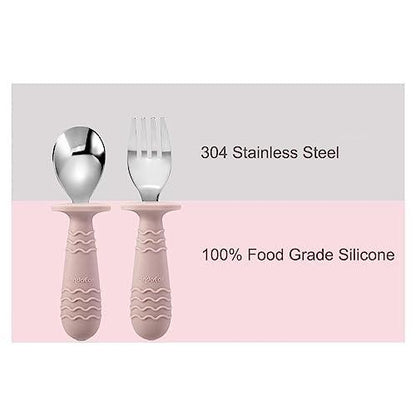 Toddler Silicone Stainless Steel Utensils - PandaEar