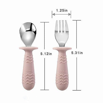 Toddler Silicone Stainless Steel Utensils - PandaEar
