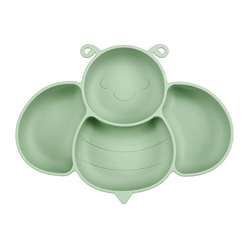 PandaEar Silicone Baby Feeding Plate, 2 Pack Crab & Bee Shape Plates - PandaEar