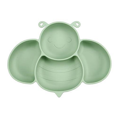 PandaEar Silicone Baby Feeding Plate, 2 Pack Crab & Bee Shape Plates - PandaEar