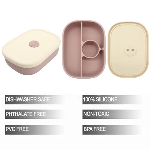 3 COMPARTMENT SILICONE BENTO LUNCH BOX - DUSTY PINK – ME AND YOU BAMBINO